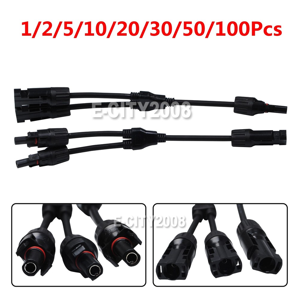 Solar Panel Y Branch Cable Connection Waterproof Adapter Connector Extension