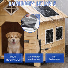 Solar Exhaust Fan Greenhouses &Powered for ChickenCoop,Attics, Barns & DogHouses