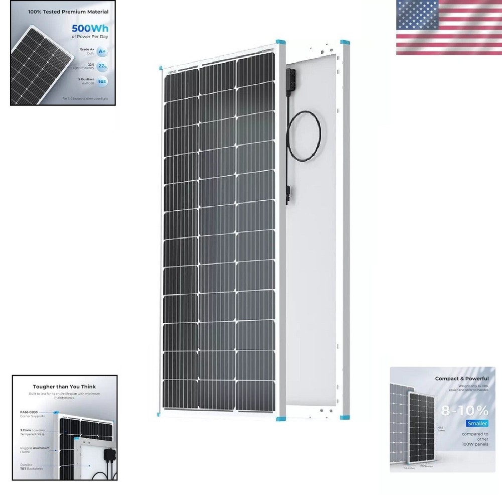 NEW 200W Solar Panel Monocrystalline for 12V 24V Norminal System with High-E US