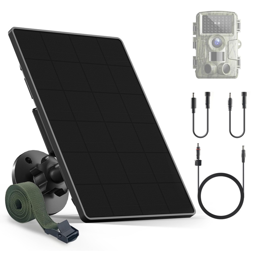 Trail Solar Panel,6W Solar Battery Charger Kit 6V/2A 9V/1.5A 12V/1A with 6000…