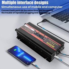 5000W Power Inverter with 200W 100W Solar Panel Kit for RV Home Power Station