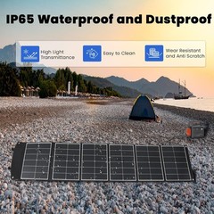 200W Foldable Solar Panel 24% High Conversion IP65 Outdoor Power Charger Black