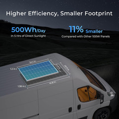Renogy 100W Solar Panel N-Type, 12V 100 Watt Solar Panel 16BB 25% High-Efficienc