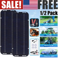 Solar Car Battery Trickle Charger Maintainer 12V Solar Panel Power Kit RV Marine