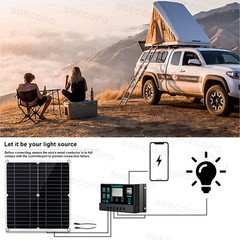 6000W Solar Power System 100A MPPT Controller 300W Panel 12V to 110V/220V