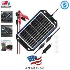 Waterproof 12W 12V Solar Battery Charger & Maintainer Pro, Built-in UltraSmar…