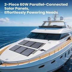 120W (2-Pack 60W) N-Type Solar Panel, 25% High Efficiency, IP67 Waterproof, H…
