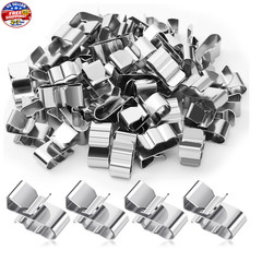 50 Pcs Stainless Steel Trailer Wire Clips Cable Clamps for Solar PV Wiring Boat