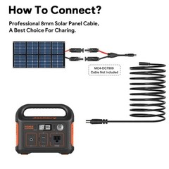 30Ft Extension Cable 14AWG DC7909 Solar Extension Cable fit Jackery/Anker/BLU…