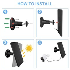 Universal Solar Panel for Ring Stick Up Spotlight Camera Battery With10ft Cable