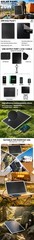 20W Flexible Mono Solar Panel USB Charger Phone Camping 3-in-1 Cable Included