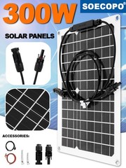 300W 12V Semi-Flexible Solar Panel Bendable Thin Film Monocrystalline Waterproof