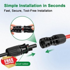 XRDS-RF Solar Extension Cable 8AWG 3FT Red Black 2pk