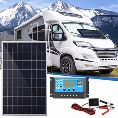12V 30W 100A Solar Panel Charging Off-Grid RV Camping Home Boat with Controller