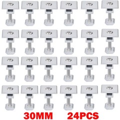 24Pcs 30mm Solar Panel Middle Clamps Aluminium Solar Panel Mount Mid Clip USA