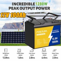NEW 12V 100Ah LiFePO4 Lithium Battery 8000+ Cycle Deep Built-in BMS for Solar RV