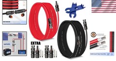 Durable 30Ft 10AWG Solar Power Cable – Weatherproof Connectors for PV Systems