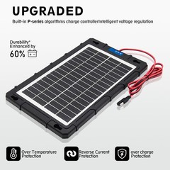 12V Solar Trickle Charger 20W Solar Panel Kit Car RV Trailer Battery Maintainer