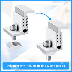 10 Pack Solar Panel End Clamp Z Bracket Mounting Kit Aluminum Clips for PV Syste