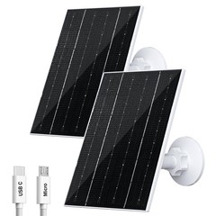 FUTUREZEN 2pk Solar Panel White Type-C/Micro USB