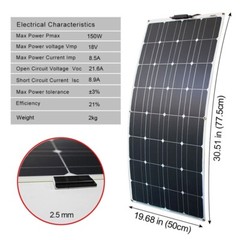150W Mono Solar Panel for 12V-24V Solar Kit Off Grid With 30A Controller Free