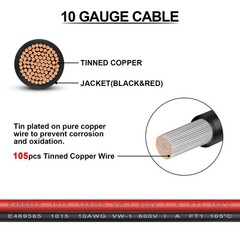 Solar Panel Connector Cable,10AWG SAE to Male & Female Adapter PV Extension C…