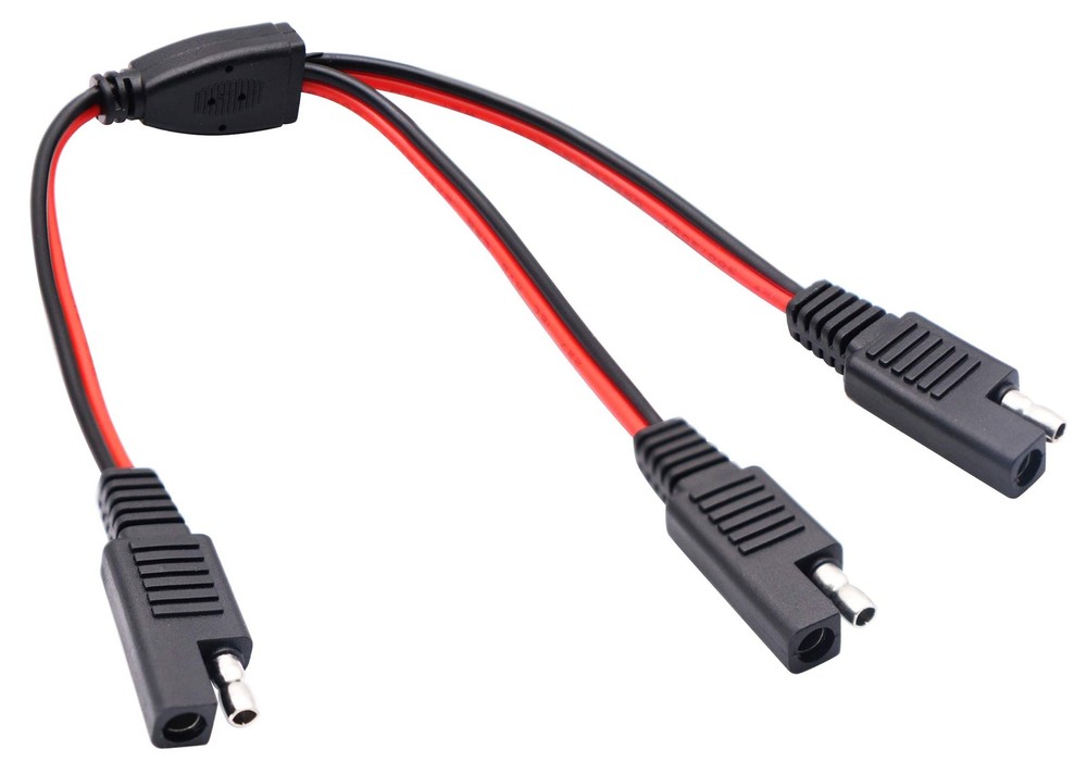 30Cm SAE Y Splitter Adapter Cable – 1 to 2 DC Power Automotive Extension Cable w