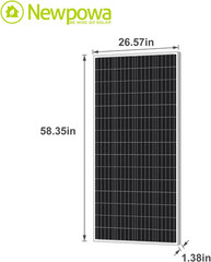 Newpowa 180W(Watt) 9BB Solar Panel 12V Monocrystalline High Efficiency PV Module
