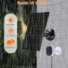 6W Solar Panel for Security Camera Outdoor, 5V USB/USB-C Solar Charger Compat…