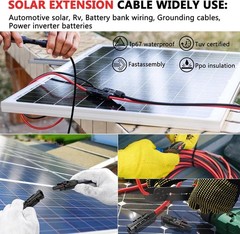 2x30ft Solar Panel Extension Cable- Waterproof Connectors