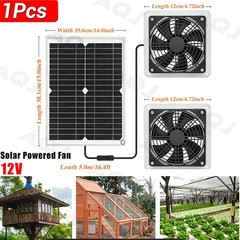 Solar Powered Fan 30W Solar Panel Waterproof Exhaust Fan for Chicken Coop Pet
