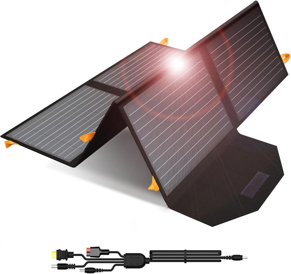 FlexSolar 60W Portable Solar Panels QC3.0 USB C Foldable