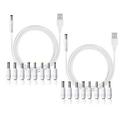 USB to DC Adapter Cable Set Compatible with Multiple Devices and Specs