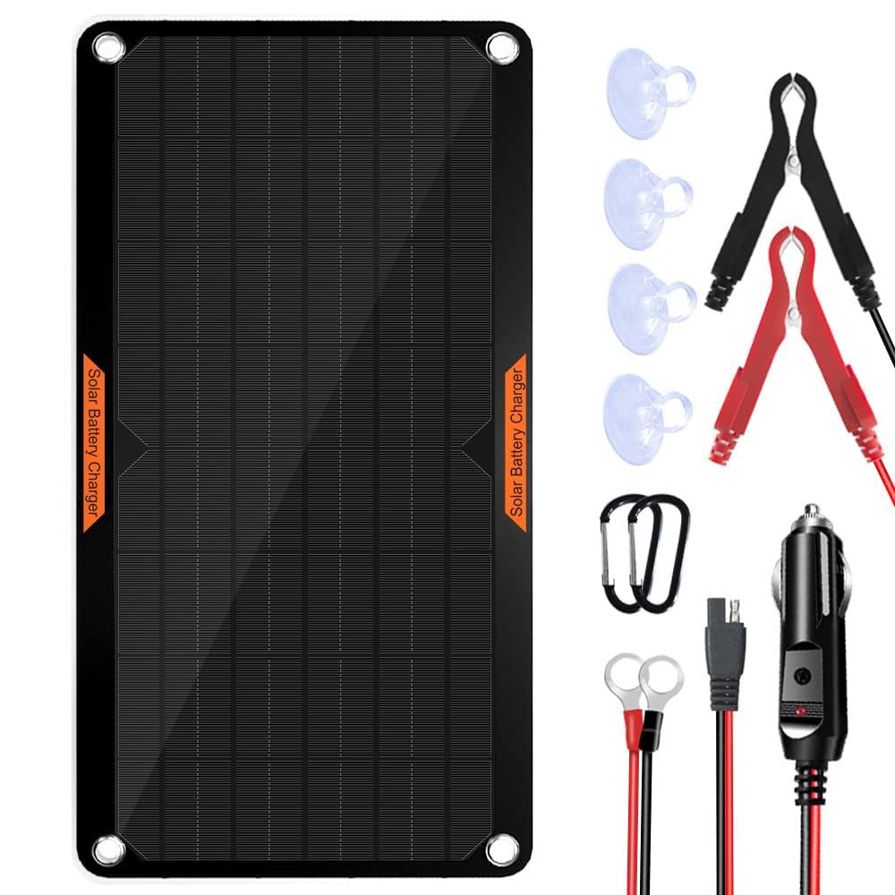 12V Solar Battery Maintainer 5W Trickle Charger for Car RV Boat