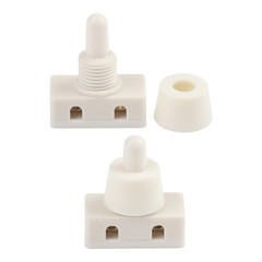 Plastic Push Button Switch White 2A 250V Self Locking for Lighting 5 Pieces