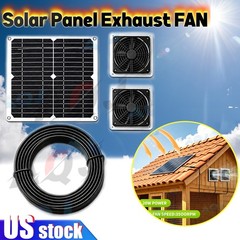 18V Solar Attic Fan Kit 14″ DC Fan with 25W Motor for Roof Vent or Chicken Coop