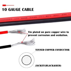 iGreely SAE Extension Cable 10AWG to Quick Disconnect 3ft, 1M/3.3Ft