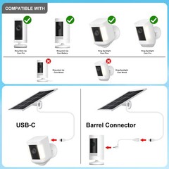 7W Solar Panel for Ring,2Pack Solar Charger for Stick Up Cam, Stick Up Cam Pr…