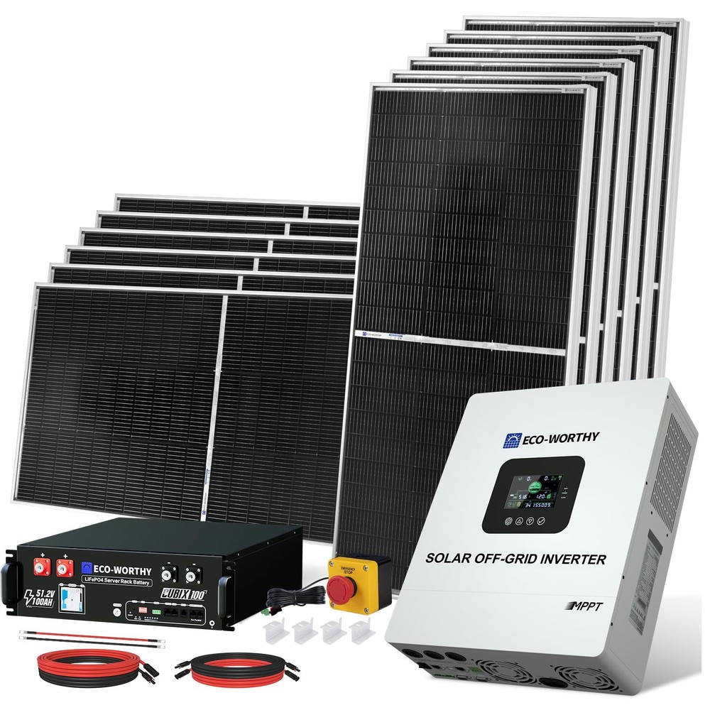 5KW off Grid Solar System Complete Kit 12PCS 195W Mono Solar Panel (2340W) +1 *