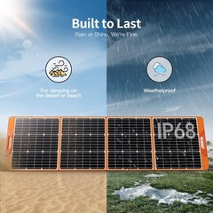 Upgraded 200W Portable Solar Panel for Power Station Generator, 18V Foldable …