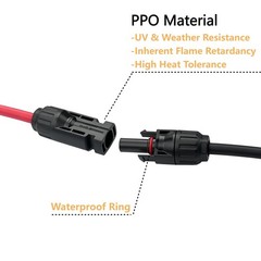 Solar Y Splitter Connector 10 AWG 3 to 1 Parallel Cable Red Black