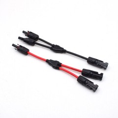 2 Pair Solar Connectors Y Branch Parallel PV Adapter Cable Wire Plug Connector
