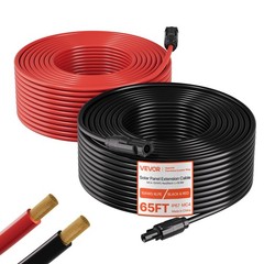 VEVOR Solar Panel Extension Cable 65 ft 10 AWG Solar Panel Wire with Connectors