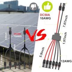 Solar Connectors for 2-3-4 Solar Panels, Tool-Free Solar Panel Wires and Conn…