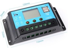 Sunix 20A 12V/24V Solar Charge Controller Charge Regulator Intelligent, USB Port