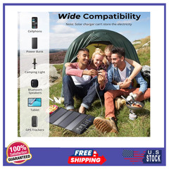 BigBlue 28W Solar Charger Dual USB-C USB-A Portable Camping Hiking Power