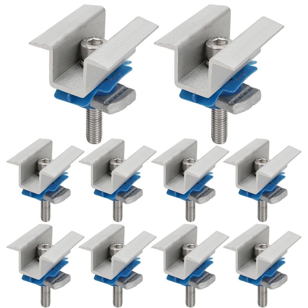 10 Pcs Adjustable Solar Panel Mounting Bracket Clamps Wide Photovoltaic Suppo…
