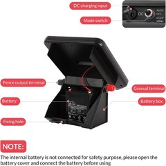 10 Miles Solar Electric Fence Charger with Day/Night Mode, 0.11J Portable Solar