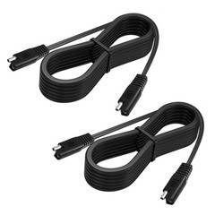 12Ft SAE Extension Cable 2 Pcs – Compatible with Motorcycles, Cars, ATVs, Charge
