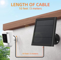 Solar Panel for Ring Camera, 4W, 10FT/3M Long Cable with USB-C, 2 Pack, Black…